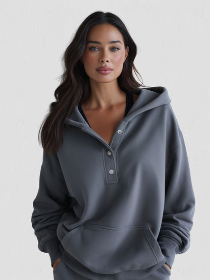 Oversized Snap-Fit Hoodie